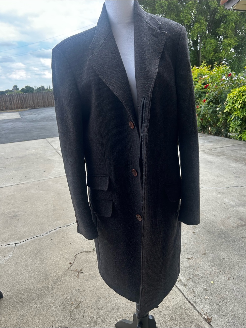 Banana republic men’s Italian melton‎ wool blend top coat